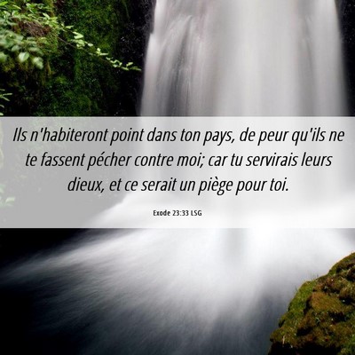 Picture 06 - Exode 23:33 LSG - Ils n'habiteront point dans ton pays, de peur - Bible Verse Picture