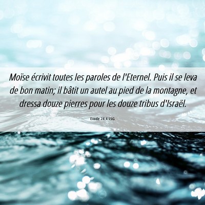 Picture 06 - Exode 24:4 LSG - Moïse écrivit toutes les paroles de l'Eternel. - Bible Verse Picture