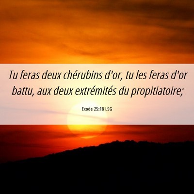 Picture 06 - Exode 25:18 LSG - Tu feras deux chérubins d'or, tu les feras d'or - Bible Verse Picture