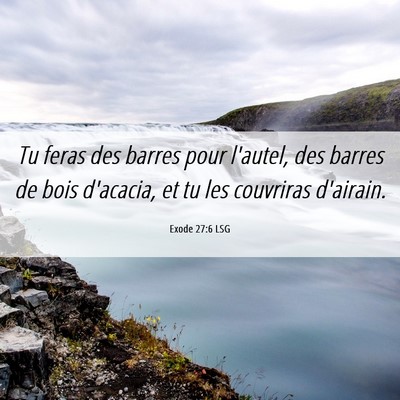 Picture 06 - Exode 27:6 LSG - Tu feras des barres pour l'autel, des barres de - Bible Verse Picture