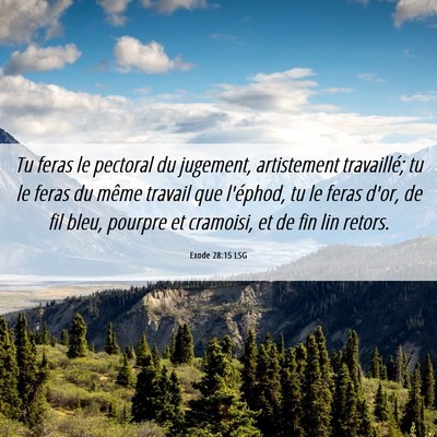 Picture 06 - Exode 28:15 LSG - Tu feras le pectoral du jugement, artistement - Bible Verse Picture