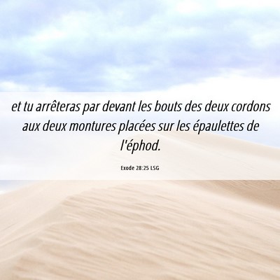 Picture 06 - Exode 28:25 LSG - et tu arrêteras par devant les bouts des deux - Bible Verse Picture