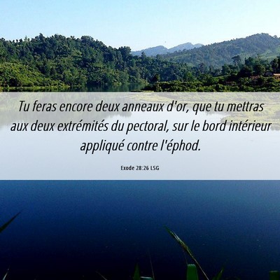 Picture 06 - Exode 28:26 LSG - Tu feras encore deux anneaux d'or, que tu mettras - Bible Verse Picture