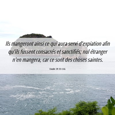 Picture 06 - Exode 29:33 LSG - Ils mangeront ainsi ce qui aura servi d'expiation - Bible Verse Picture