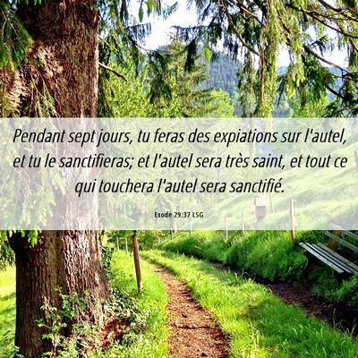Picture 06 - Exode 29:37 LSG - Pendant sept jours, tu feras des expiations sur - Bible Verse Picture