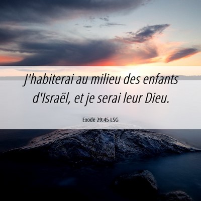Picture 06 - Exode 29:45 LSG - J'habiterai au milieu des enfants d'Israël, et - Bible Verse Picture