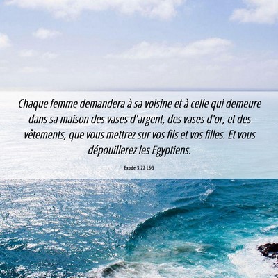 Picture 06 - Exode 3:22 LSG - Chaque femme demandera à sa voisine et à celle - Bible Verse Picture