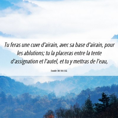 Picture 06 - Exode 30:18 LSG - Tu feras une cuve d'airain, avec sa base - Bible Verse Picture