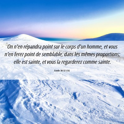 Picture 06 - Exode 30:32 LSG - On n'en répandra point sur le corps d'un homme, - Bible Verse Picture