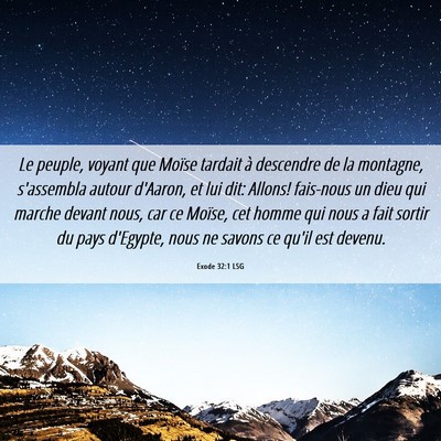 Picture 06 - Exode 32:1 LSG - Le peuple, voyant que Moïse tardait à descendre - Bible Verse Picture