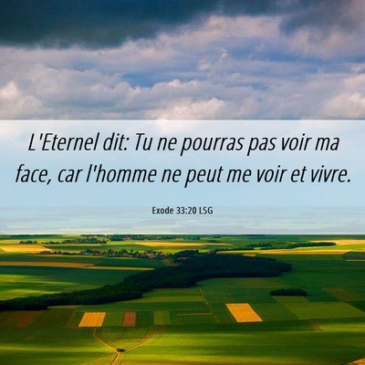 Picture 06 - Exode 33:20 LSG - L'Eternel dit: Tu ne pourras pas voir ma face, - Bible Verse Picture