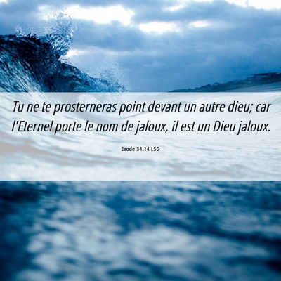 Picture 06 - Exode 34:14 LSG - Tu ne te prosterneras point devant un autre dieu; - Bible Verse Picture