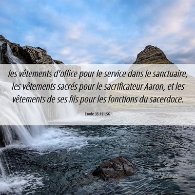 Picture 06 - Exode 35:19 LSG - les vêtements d'office pour le service dans le - Bible Verse Picture