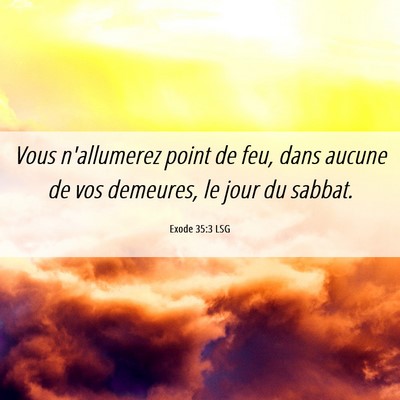 Picture 06 - Exode 35:3 LSG - Vous n'allumerez point de feu, dans aucune de vos - Bible Verse Picture
