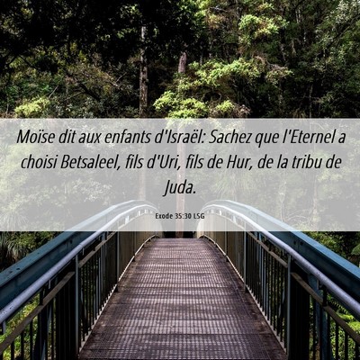 Picture 06 - Exode 35:30 LSG - Moïse dit aux enfants d'Israël: Sachez que - Bible Verse Picture