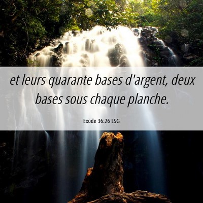 Picture 06 - Exode 36:26 LSG - et leurs quarante bases d'argent, deux bases sous - Bible Verse Picture