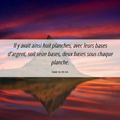 Picture 06 - Exode 36:30 LSG - Il y avait ainsi huit planches, avec leurs bases - Bible Verse Picture