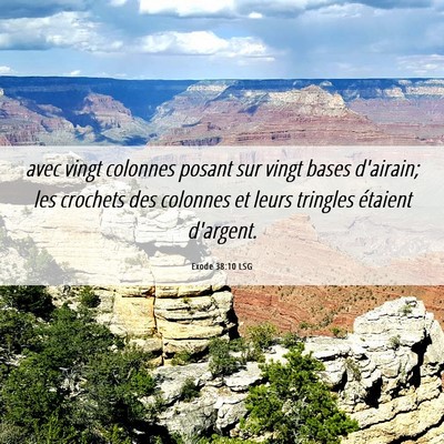 Picture 06 - Exode 38:10 LSG - avec vingt colonnes posant sur vingt bases - Bible Verse Picture