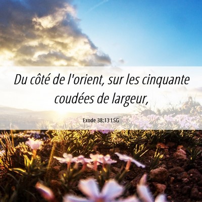 Picture 06 - Exode 38:13 LSG - Du côté de l'orient, sur les cinquante coudées - Bible Verse Picture