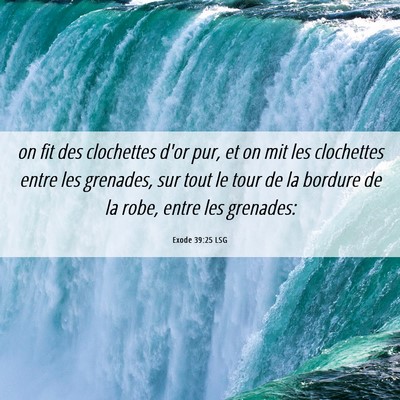 Picture 06 - Exode 39:25 LSG - on fit des clochettes d'or pur, et on mit les - Bible Verse Picture