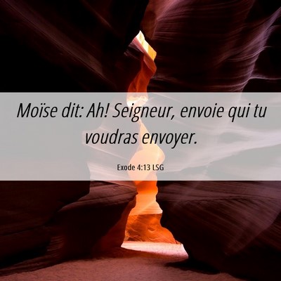 Picture 06 - Exode 4:13 LSG - Moïse dit: Ah! Seigneur, envoie qui tu voudras - Bible Verse Picture