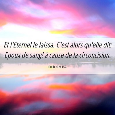 Picture 06 - Exode 4:26 LSG - Et l'Eternel le laissa. C'est alors qu'elle dit: - Bible Verse Picture
