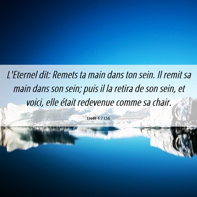 Picture 06 - Exode 4:7 LSG - L'Eternel dit: Remets ta main dans ton sein. Il - Bible Verse Picture