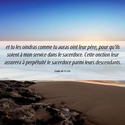 Picture 06 - Exode 40:15 LSG - et tu les oindras comme tu auras oint leur père, - Bible Verse Picture