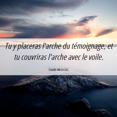 Picture 06 - Exode 40:3 LSG - Tu y placeras l'arche du témoignage, et tu - Bible Verse Picture