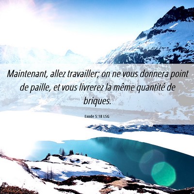 Picture 06 - Exode 5:18 LSG - Maintenant, allez travailler; on ne vous donnera - Bible Verse Picture