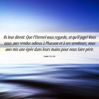 Picture 06 - Exode 5:21 LSG - Ils leur dirent: Que l'Eternel vous regarde, et - Bible Verse Picture