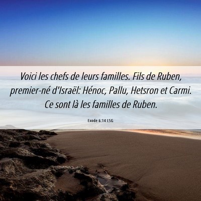 Picture 06 - Exode 6:14 LSG - Voici les chefs de leurs familles. Fils de Ruben, - Bible Verse Picture