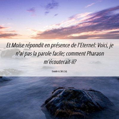 Picture 06 - Exode 6:30 LSG - Et Moïse répondit en présence de l'Eternel: - Bible Verse Picture