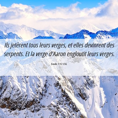 Picture 06 - Exode 7:12 LSG - Ils jetèrent tous leurs verges, et elles - Bible Verse Picture