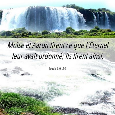 Picture 06 - Exode 7:6 LSG - Moïse et Aaron firent ce que l'Eternel leur - Bible Verse Picture