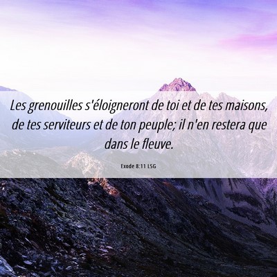 Picture 06 - Exode 8:11 LSG - Les grenouilles s'éloigneront de toi et de tes - Bible Verse Picture