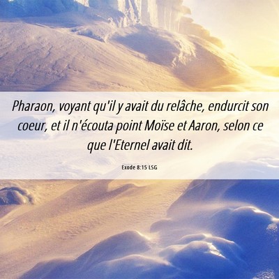 Picture 06 - Exode 8:15 LSG - Pharaon, voyant qu'il y avait du relâche, - Bible Verse Picture