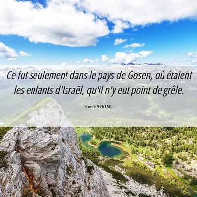 Picture 06 - Exode 9:26 LSG - Ce fut seulement dans le pays de Gosen, où - Bible Verse Picture