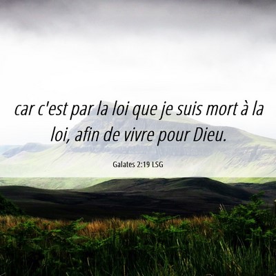 Picture 06 - Galates 2:19 LSG - car c'est par la loi que je suis mort à la loi, - Bible Verse Picture