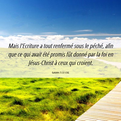 Picture 06 - Galates 3:22 LSG - Mais l'Ecriture a tout renfermé sous le péché, - Bible Verse Picture