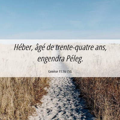 Picture 06 - Genèse 11:16 LSG - Héber, âgé de trente-quatre ans, engendra - Bible Verse Picture