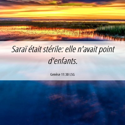 Picture 06 - Genèse 11:30 LSG - Saraï était stérile: elle n'avait point - Bible Verse Picture