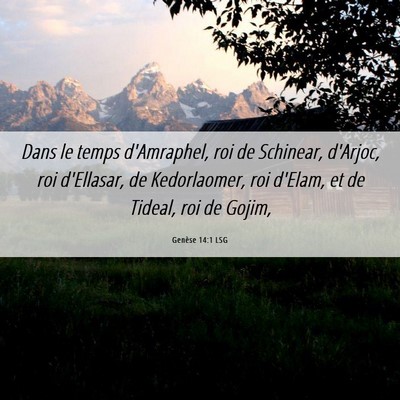 Picture 06 - Genèse 14:1 LSG - Dans le temps d'Amraphel, roi de Schinear, - Bible Verse Picture