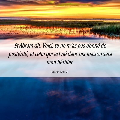 Picture 06 - Genèse 15:3 LSG - Et Abram dit: Voici, tu ne m'as pas donné de - Bible Verse Picture