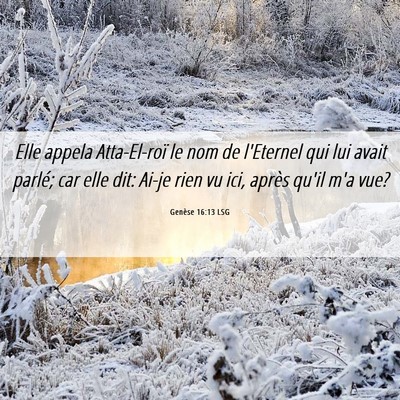 Picture 06 - Genèse 16:13 LSG - Elle appela Atta-El-roï le nom de l'Eternel qui - Bible Verse Picture