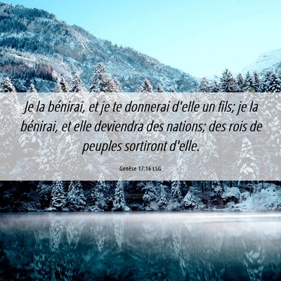 Picture 06 - Genèse 17:16 LSG - Je la bénirai, et je te donnerai d'elle un fils; - Bible Verse Picture
