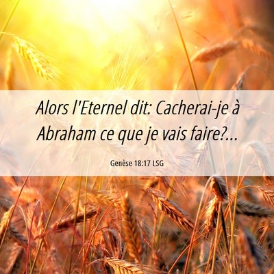 Picture 06 - Genèse 18:17 LSG - Alors l'Eternel dit: Cacherai-je à Abraham ce - Bible Verse Picture