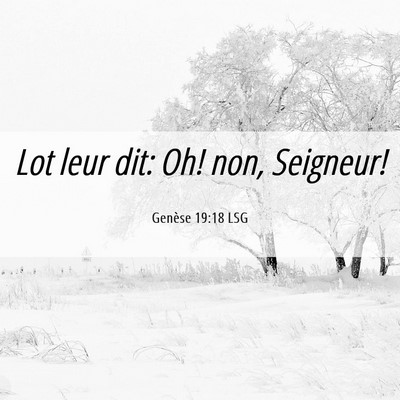 Picture 06 - Genèse 19:18 LSG - Lot leur dit: Oh! non, - Bible Verse Picture
