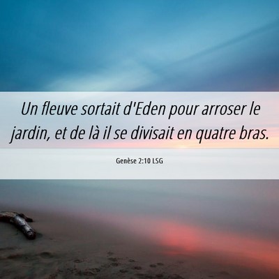 Picture 06 - Genèse 2:10 LSG - Un fleuve sortait d'Eden pour arroser le jardin, - Bible Verse Picture