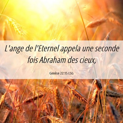 Picture 06 - Genèse 22:15 LSG - L'ange de l'Eternel appela une seconde fois - Bible Verse Picture